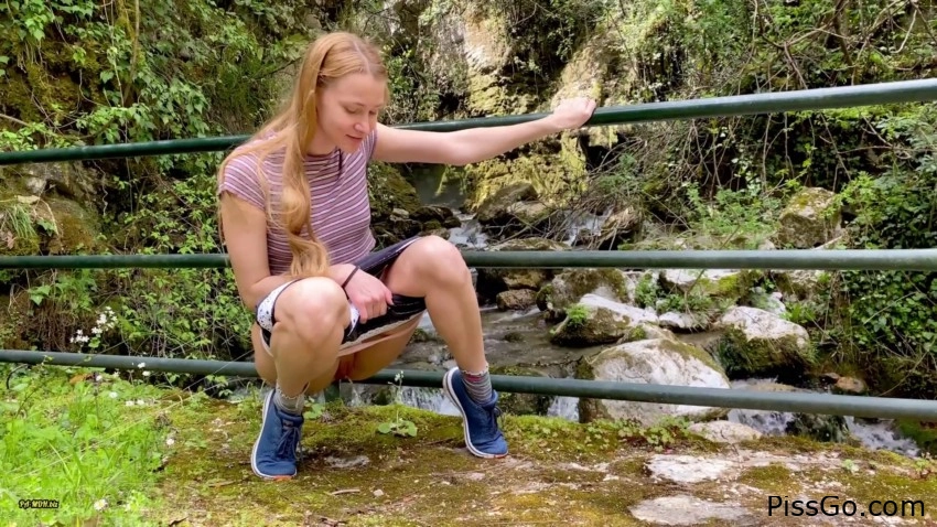 A Piss Brook In Front Of A Rushing Brook - with lustful babe Ivi-Rein, steady pee flow rising - (2025 | clean trickling piss)