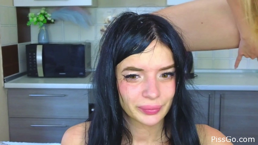 Soaked Hair With Urine - with stunner Margo, Alice, hot wave peeing - (2025 | urine licking session)