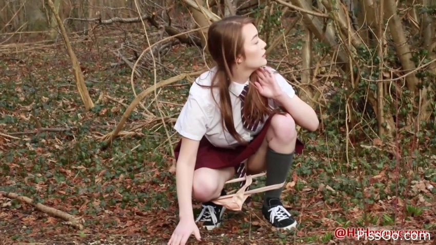 Walking Through The Woods On Her Way Home And Relieve, made-to-be-wet - (2025 | fresh pee)