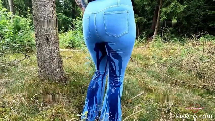 Pissed my pants on the way! - with charming lady MinaKnight, slow bladder movement urinate - (2025 | hot pee drip)